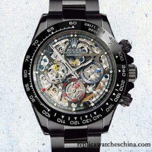 Replica Rolex Daytona Skeleton Limited Edition Mingzhu Engine Men's Hands and Markers Black-tone China